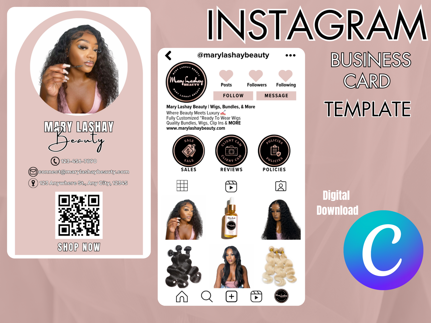 Instagram Business Card Template